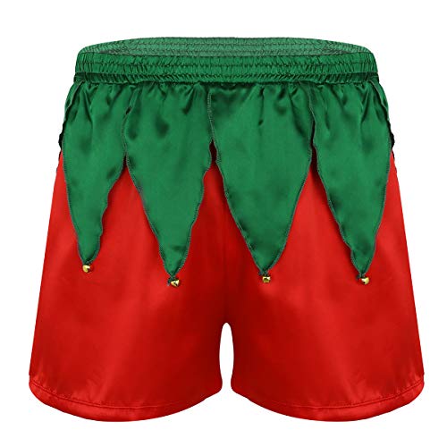 CHICTRY Disfraz de Papá Noel Adulto Pantalónes Cortos Rojos Navidad Hombre Boxer Ropa Interior Santa Claus Shorts Boxeador Pijamas Fiesta Navidad Cosplay Rojo XXL