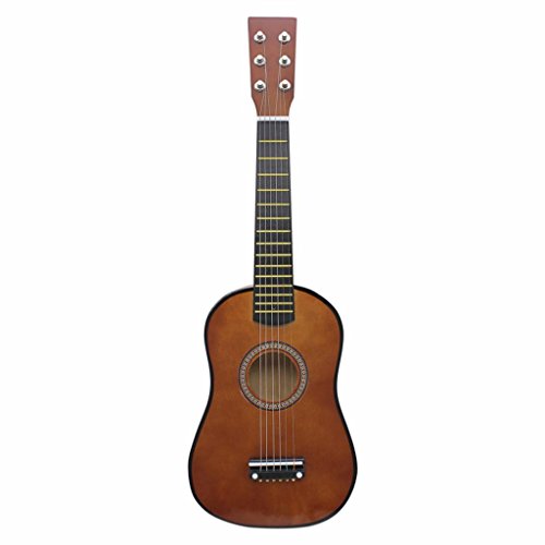 chiwanji Guitarra Acústica de 23 '' Y 6 Cuerdas con Púas, Juguete Musical, Regalo para Niños - café