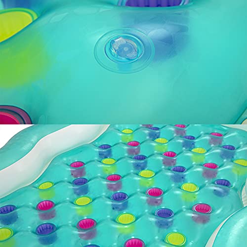 CHQY Cama flotante inflable para piscina de verano, respaldo de hamaca para adultos o ocio, sala reclinable de agua, portavasos + mango de seguridad, poroso