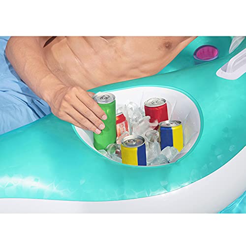 CHQY Cama flotante inflable para piscina de verano, respaldo de hamaca para adultos o ocio, sala reclinable de agua, portavasos + mango de seguridad, poroso