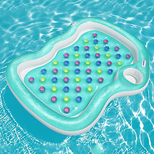 CHQY Cama flotante inflable para piscina de verano, respaldo de hamaca para adultos o ocio, sala reclinable de agua, portavasos + mango de seguridad, poroso