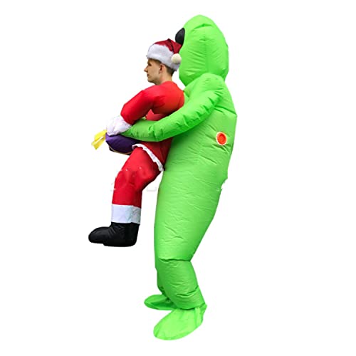 Christmas Alien Inflatable，Ropa para Adultos，Divertidos Reunión Anual Muestre la Barra Inflable Modelo Inflable，Disfraces divertidos de Navidad，Ropa de muñeca para camina A,160-190CM