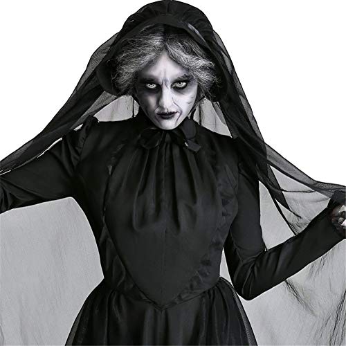 chuangminghangqi. Disfraces de bruja vestidos de vampiro Halloween mujer disfraz Carnaval señora Adultos Cosplay Vestido Horror Femenino Fantasma Vestido Fiesta, Negro , M