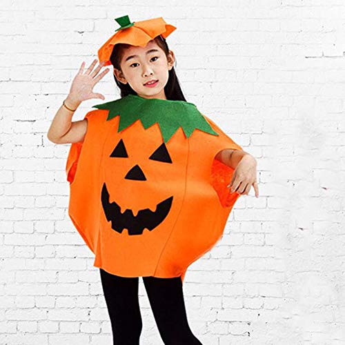 CHUANGOU Disfraz de Calabaza de Halloween Ropa Elegante para Niños Niñas Fiesta de Halloween Decoración de Cosplay .(Sombrero de Ropa)