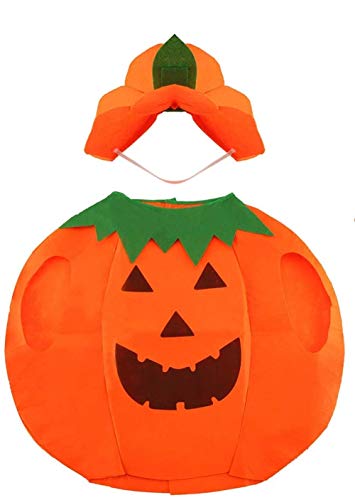 CHUANGOU Disfraz de Calabaza de Halloween Ropa Elegante para Niños Niñas Fiesta de Halloween Decoración de Cosplay .(Sombrero de Ropa)