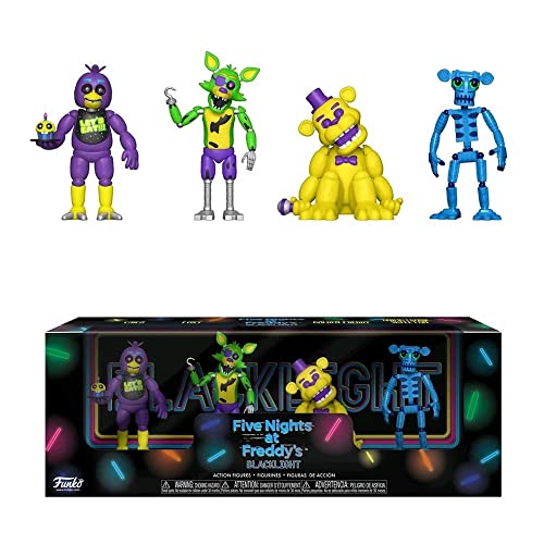 Cinco noches en Freddy Blacklight figuras de acción Chica Foxy Golden Freddy Animatronic Esqueleto