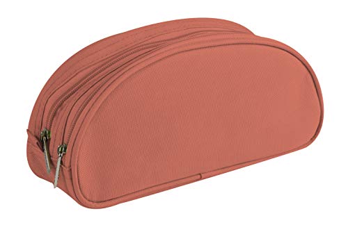 Clairefontaine 8343C - Grande Trousse Scolaire Ovale 2 compartiments 22x8x10 cm, pêche