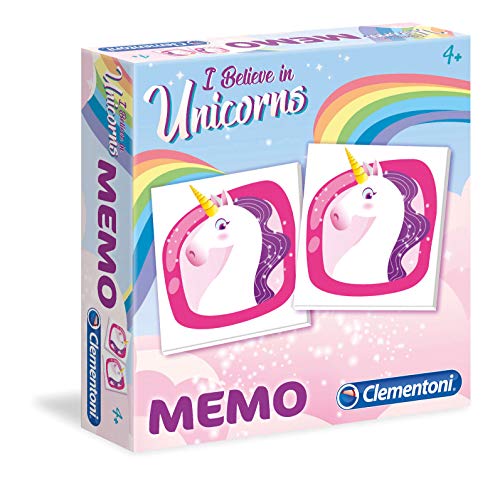 Clementoni-18031 - Memo Unicornios - juego de memoria infantil a partir de 4 años