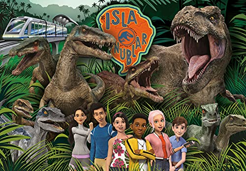 Clementoni Park Supercolor Jurassic World Camp Cretaceous, Series Netflix 180 Piezas-Made in Italy, niños 7 años, Puzzle Carton, Multicolor (29774)