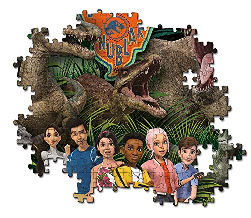 Clementoni Park Supercolor Jurassic World Camp Cretaceous, Series Netflix 180 Piezas-Made in Italy, niños 7 años, Puzzle Carton, Multicolor (29774)