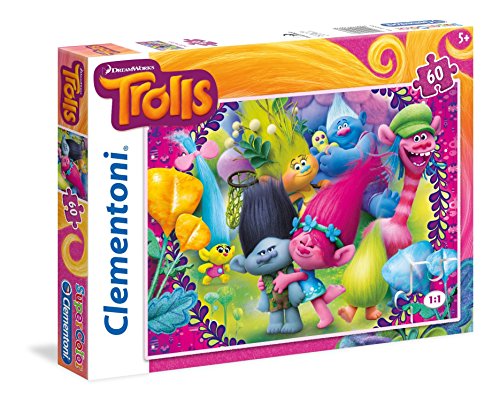 Clementoni - Puzzle 60 Piezas Trolls: a Frown is a Smile Upside Down (26958.7)