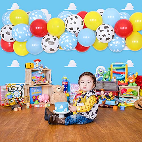 Cloud Balloons Garland Arch Kit para avión Fiesta de cumpleaños Baby Shower con Cloud Cow Print Globos de látex