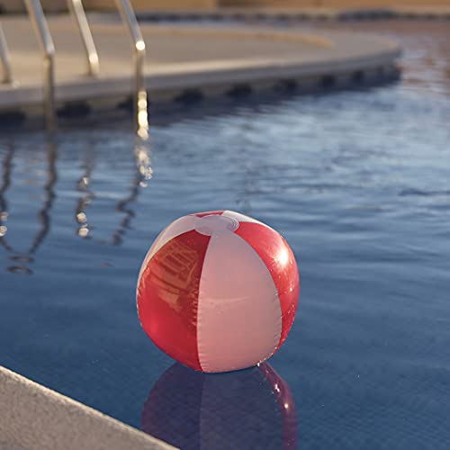 Club Náutico Lote 20 BALONES-Pelotas DE Playa. Balon Hinchable para Piscina. Pelota de Agua (Rojo)