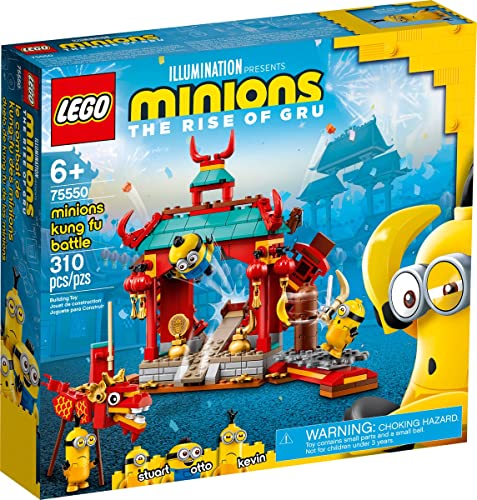 Collectix Lego Minions Set – Minions Kung Fu Tempel 75550 + bolsa de plástico Minion Bob con brazo robot 30387