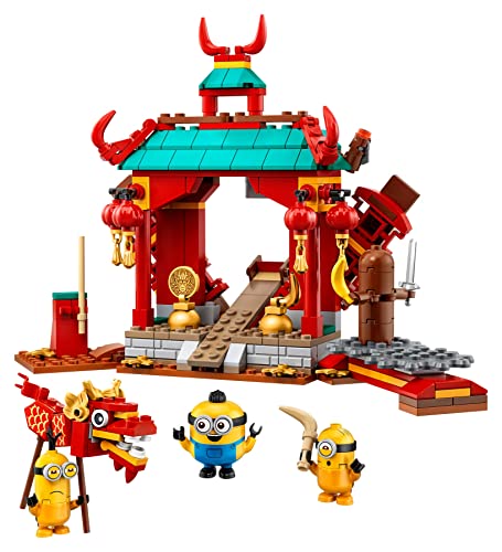 Collectix Lego Minions Set – Minions Kung Fu Tempel 75550 + bolsa de plástico Minion Bob con brazo robot 30387