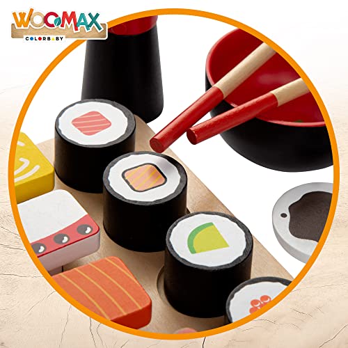 ColorBaby WOOMAX 49336 - Woomax-Set Sushi de Madera 2 pcs +24m