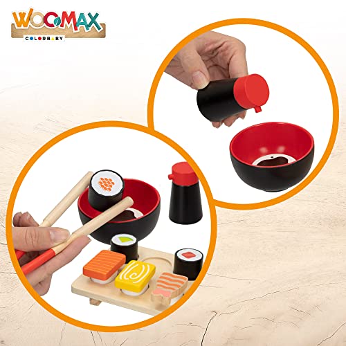 ColorBaby WOOMAX 49336 - Woomax-Set Sushi de Madera 2 pcs +24m