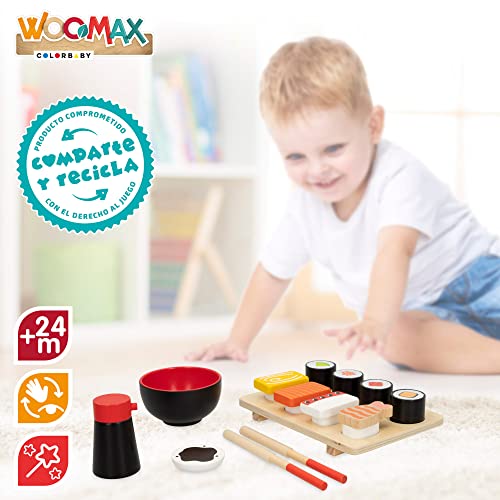 ColorBaby WOOMAX 49336 - Woomax-Set Sushi de Madera 2 pcs +24m