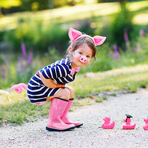 Conjunto de Traje Cerdo Orejas Cerdo Nariz Cola y Pajarita Cerdo Rosa Kit de Disfraces de Disfraces Accesorios para Niños