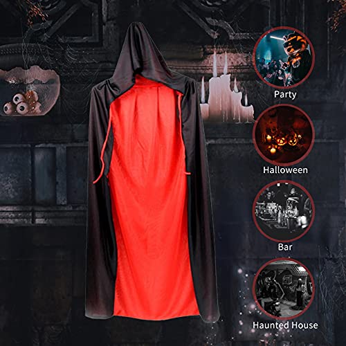 conpoir Capa de Halloween de Doble Cara de 59 Pulgadas Capa de Bruja con Capucha para Adultos Unisex Capa de Vampiro de Halloween de Miedo para Fiestas de Cosplay Disfraces de casa encantada