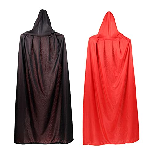 conpoir Capa de Halloween de Doble Cara de 59 Pulgadas Capa de Bruja con Capucha para Adultos Unisex Capa de Vampiro de Halloween de Miedo para Fiestas de Cosplay Disfraces de casa encantada