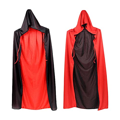 conpoir Capa de Halloween de Doble Cara de 59 Pulgadas Capa de Bruja con Capucha para Adultos Unisex Capa de Vampiro de Halloween de Miedo para Fiestas de Cosplay Disfraces de casa encantada