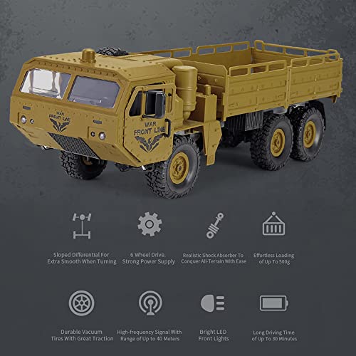 conpoir Q75 RC Truck 6WD 2.4GHz Army Truck Off-Road Car Gift para Adultos Niños Niños