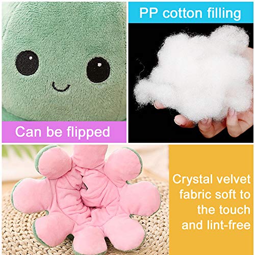 COOTA Peluche Pieuvre Reversible Poupée De Poulpe Flip Double Face Doux Cadeaux de Jouets Créatifs 1 Pack