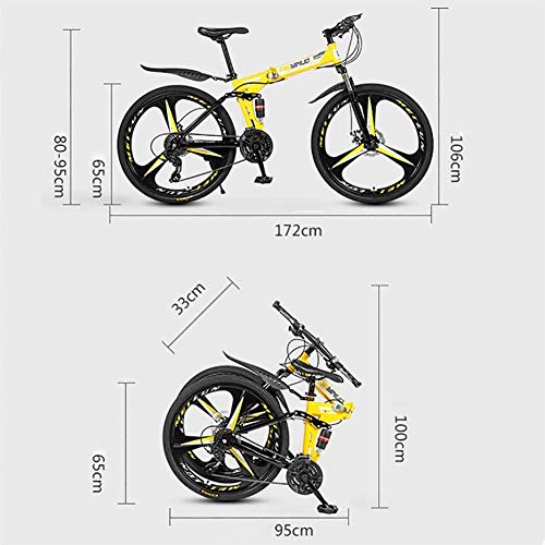 COUYY Bicicleta Plegable, Bicicleta de montaña 26 Pulgadas 21/24/27 Speed ​​Road Bike Bike Fat Bicicletas Plegables MTB Snow Beach Bicycle 24speed,27speed