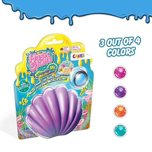 CRAZE Magic Slime DIY Ocean Treasure 3er Set Schleim Zum Selbermachen in Muscheldose mit Halskette, 31100 31100-Juego de 3 Manualidades en Caja de Conchas con Collar, diseño de Margaritas