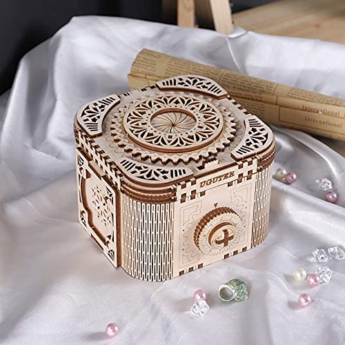 Cuteefun Maquetas de Caja Misteriosa para Construir Adultos, Maquetas Mecanico de Madera para Montar, Caja Fuerte Puzzle 3D Madera Construcciones, Regalo para Niños Niñas Hombres y Mujeres