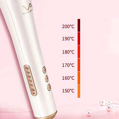 CXJC Turmalina Material cerámico Blanco Seis velocidades Temperatura Rizador automático 32 mm Rizador automático Grandes rizos eléctricos rotativos Hembra Artefacto Rizos Perezosos necesarios