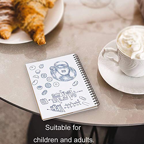 CYSJ Espiral Cuaderno de Bocetos A5, Pack de 3 Cuaderno de Dibujo Bloc de Notas en Blanco,100 Páginas / 50 Hojas - Perfectopara Acuarela, Pintura Acrílica y al Óleo