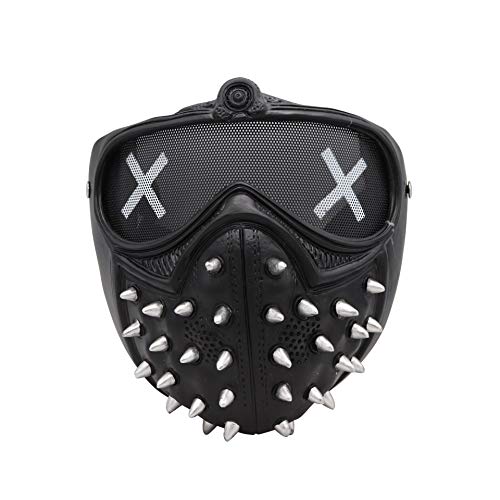 CZA Watch Dogs 2 Llave Inglesa Máscara, Legión De Marco LED Ilumina 25 Expresiones Intercambiables Máscara Brillante De Halloween para La Fiesta del Festival Traje De Cosplay,Negro