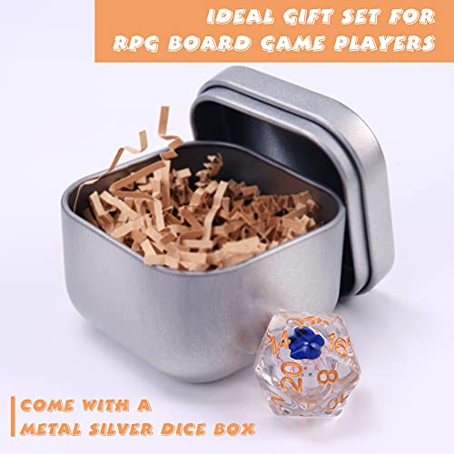 Dados de Globo Ocular DND con Caja de Metal, Caja de Dados Byhoo DND para Mazmorras y Dragones, Accesorios 5e DND Juego de Mesa Dados para Principiantes de RPG, D20, Soporte para Dados