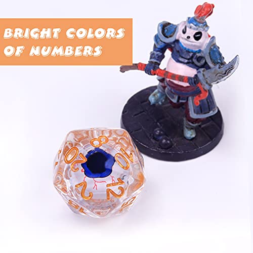 Dados de Globo Ocular DND con Caja de Metal, Caja de Dados Byhoo DND para Mazmorras y Dragones, Accesorios 5e DND Juego de Mesa Dados para Principiantes de RPG, D20, Soporte para Dados