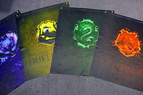 DANIFANEELLED Harry Potter Artículo para fans de Gryffindor Slytherin Ravenclaw Hufflepuff Hogwarts Decoración mágica Banner