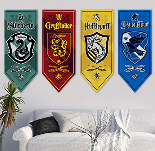 DANIFANEELLED Harry Potter Artículo para fans de Gryffindor Slytherin Ravenclaw Hufflepuff Hogwarts Decoración mágica Banner