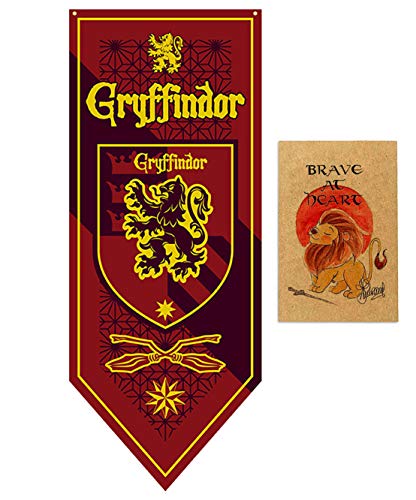 DANIFANEELLED Harry Potter Artículo para fans de Gryffindor Slytherin Ravenclaw Hufflepuff Hogwarts Decoración mágica Banner