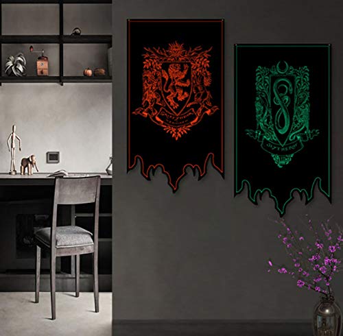 DANIFANEELLED Harry Potter Artículo para fans de Gryffindor Slytherin Ravenclaw Hufflepuff Hogwarts Decoración mágica Banner