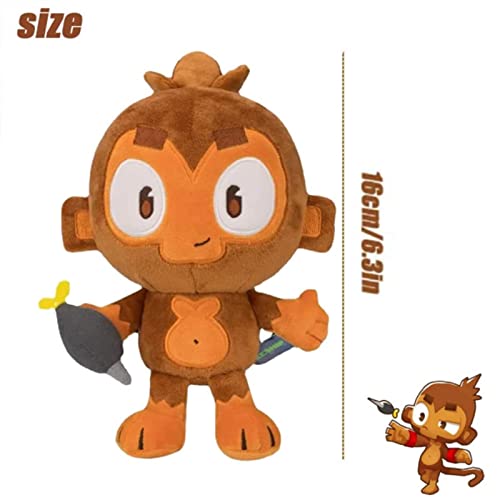 Dart Monkey Plush Doll,Bloons Monkey Plushies,Dart Monkey Plush,Cute Stuffed Toy,Dart Monkey Plush Doll,Cute Monkey Plushie,para niños y fanáticos de los Juegos ( Color : Monkey , Size : 16cmx6.3in )