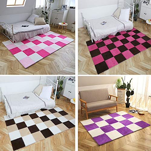 Da.Wa 1 alfombra gris para dormitorio completa para niños, alfombra de felpa puzzle de espuma