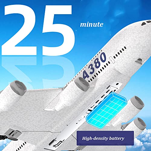 DBXMFZW Aviones A380 RC Avión RC inalámbrico 360 ° Rollover Stunt Aviones de juguetes eléctricos 2CH, Giroscopio importado listo para volar juguete volador de aire El tiempo de espera es de unos 25 mi