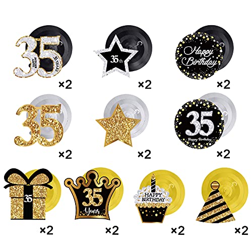 Decoraciones Remolinos de Fiesta Cumpleaños 35 Remolinos Colgantes de Techo de Celebración 35 Brillante Decoraciones Adornos Recortes Tarjetas para Cumpleaños 35 Años de Edad, 30 CT