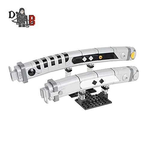 Demonhunter Bricks Star Wars Mandalorian Ahsoka Tano - Sable de luz curvada blanca con soporte fabricado con piezas genuinas