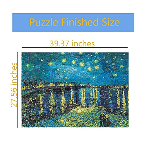 DGJL Vincent Van Gogh - Puzzle (1000 piezas, para adultos, noche estrellada sobre el río Ródano