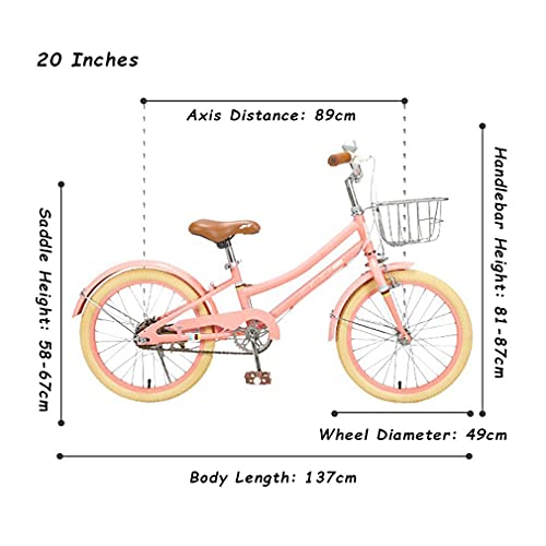 DHMKL 16/18/20 Pulgadas Bici Infantiles,Bicicleta NiñOs/Acero con Alto Contenido Carbono/Rueda Auxiliar/con Timbre/Asiento Y Manillar Regulables/Apto NiñOs 4 A 15 AñOs