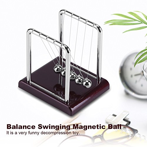 Dibiao Equilibrio de Acero Oscilante Bola Magnética 5 Bolas Newtones Física Ciencia Péndulo Escritorio Divertido Juguete Regalo 3. 35X2. 76X3. 54 Decoración de Escritorio de