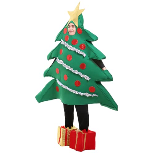 Disfraz de árbol de Navidad para niños y adultos, vestido de fiesta festivo de Disney Tinkerbell Fairy Pretty Pixie Disfraz de fantasía con alas de mariposa, Árboles de fieltro + zapatos, talla única