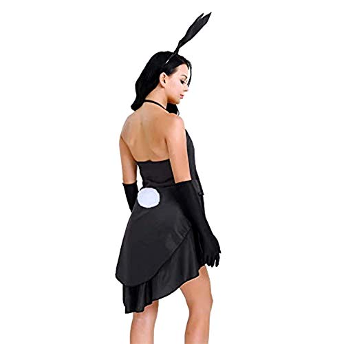 Disfraz de conejita sexy - hechicera - ilusionista - juegos de prestigio - mujer niña - disfraces de mujer - halloween - carnaval - blanco y negro - talla xl - idea de regalo original cosplay